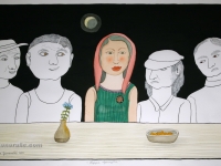 Josip Generalić, 1999, Lijepa djevojka (Beautiful girl), akvarel (watercolour), 69×43 cm