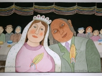 Josip Generalić, 1999, Simpatična mladenka (Lovely bride), akvarel (watercolour), 43×69 cm