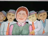 Josip Generalić, 1999, Umorni ljubavnici (Tired lovers), akvarel (watercolour), 43×69 cm
