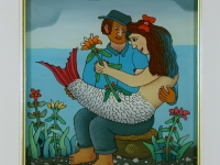 Josip Generalic, 2003, Sirena (A mermaid), ulje na staklu (oil on glass), 16x14cm