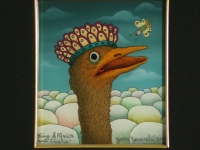 Josip Generalic, 2004, Kralj Afrike i Hrvatske (King of Africa and Croatia), ulje na staklu (oil on glass), 14x13 cm