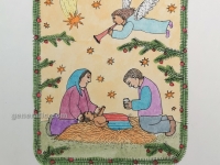 Josip Generalić, 1992, Isus na slamici (Little Jesus on a straw), oslikani svilotisak (watercoloured silkscreen), 25x17 cm 16x12 cm, JG-O07-03(11) - 150 eur