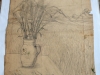 Ivan Generalic, Hay on a table, drawing, 78x67 cm