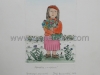 Josip Generalic, JG-D01-03 (Last one), Girl with flowers,  water-coloured etching, 33x28 cm 18x13 cm, 1987 - 500 eur