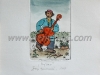 Josip Generalic, JG-F01-01(4), Bass player,  water-coloured etching, 27x20 cm 12x8 cm, 1987 - 200 eur