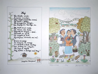 Josip Generalić, 1989, Kaj, oslikani svilotisak, 50x64 cm 37x27 cm, JG-L16-50(6) - 400 eur