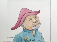 Josip Generalić, 1975, Jendraš, oslikani svilotisak (water-coloured silkscreen), 49x35 cm 37x26 cm, JG-L15-02(14) - 200 eur