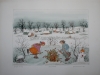 Josip Generalic, JG-K05-02(41), Little skaters with snowman, water-coloured silkscreen, 44x60 cm 36x45 cm, 1985 - 400 eur