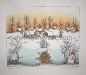 Josip Generalic, JG-K08-01(2), Village with a snowman, water-coloured silkscreen, 45x52 cm 32x39 cm, 1985 - 600 eur