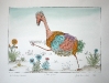 Josip Generalic, JG-L03-01(12), Fast bird, water-coloured silkscreen, 35x49 cm 26x37 cm, 1976 - 400 eur