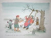 Josip Generalic, JG-L07-01(11), Children are swinging, water-coloured silkscreen, 34x48 cm 34x48 cm, 1980 - 300 eur