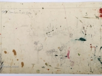 Josip Generalić, 1972, Borovi za Božic (Christmas trees), olovka na papiru (pencil on paper), 48x28 cm – Cijena na upit (Price on request)