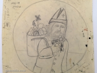 Josip Generalić, 1976, Sveti Nikola (Saint Nicholas), olovka na papiru (pencil on paper), 29x32 cm – Cijena na upit (Price on request)