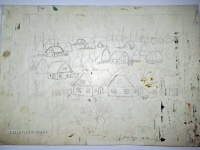 Josip Generalić, 1994, Zima (Winter), olovka na papiru (pencil on paper), 29x42 – Cijena na upit (Price on request)