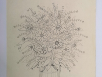 Josip Generalić, Cvijeće (Flowers), olovka na papiru (pencil on paper), 56x38 cm – Cijena na upit (Price on request)