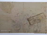 Josip Generalić, Cvjećarica (Florist), olovka na papiru (pencil on paper), 41x61 cm – Cijena na upit (Price on request)