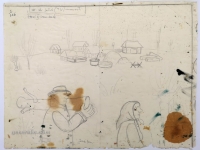 Josip Generalić, Drva za zimu (Wood for winterr), olovka na papiru (pencil on paper), 31x41 cm – Cijena na upit (Price on request)