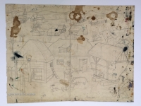 Josip Generalić, Hranjenje svinja (Pig feeding), olovka na papiru (pencil on paper), 44x60 cm – Cijena na upit (Price on request)
