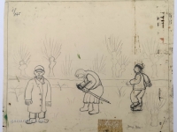 Josip Generalić, Klizaci (Skaters), olovka na papiru (pencil on paper), 24x30 cm – Cijena na upit (Price on request)