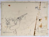 Josip Generalić, Lovac (A hunter), olovka na papiru (pencil on paper), 31x43 cm – Cijena na upit (Price on request)