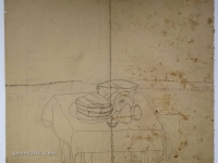 Josip Generalić, Mrtva priroda (Still nature), olovka na papiru (pencil on paper), 53x62 cm – Cijena na upit (Price on request)