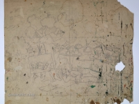 Josip Generalić, Odmor od slikanja (A break from painting), olovka na papiru (pencil on paper), 48x58 cm – Cijena na upit (Price on request)