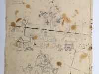 Josip Generalić, Povratak iz ribolova (Return from fishing), olovka na papiru (pencil on paper), 55x48 cm – Cijena na upit (Price on request)