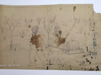 Josip Generalić, Povratak iz vinograda (Return from the vineyard), olovka na papiru (pencil on paper), 40x66 cm – Cijena na upit (Price on request)
