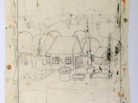 Josip Generalić, Proljece (Spring), olovka na papiru (pencil on paper), 53x32 cm – Cijena na upit (Price on request)