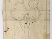Josip Generalić, Žena pod drvetom (Woman under a tree), olovka na papiru (pencil on paper), 53x18 cm – Cijena na upit (Price on request)