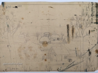 Josip Generalić, Zima (Winter), olovka na papiru (pencil on paper), 27x39 cm – Cijena na upit (Price on request)