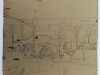 Josip Generalić, Zima (Winter), olovka na papiru (pencil on paper), 29x25 cm – Cijena na upit (Price on request)