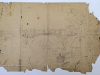 Josip Generalić, Zima (Winter), olovka na papiru (pencil on paper), 33x52 cm – Cijena na upit (Price on request)