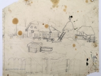 Josip Generalić, Zima (Winter), olovka na papiru (pencil on paper), 34x41 cm – Cijena na upit (Price on request)