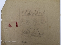 Josip Generalić, Zima (Winter), olovka na papiru (pencil on paper), 40x34 cm – Cijena na upit (Price on request)