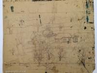 Josip Generalić, Zima (Winter), olovka na papiru (pencil on paper), 40x41 cm – Cijena na upit (Price on request)