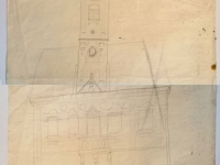 Josip Generalić, 1977, Radovi u Varaždinu (Construction works in Varazdin), olovka na papiru (pencil on paper), 120×52 cm – poklon uz sliku (free with the painting)