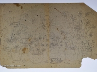 Josip Generalić, 1960, Cvjećarica (A florist), olovka na papiru (pencil on paper), 38×57 cm – Cijena na upit (Price on request)