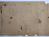 Josip Generalić, 1960, Tugovanje (Grieving), olovka na papiru (pencil on paper), 43×61 cm – Cijena na upit (Price on request)