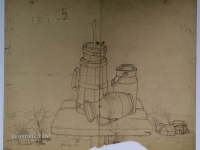 Josip Generalić, 1965, Mrtva priroda (Still life), olovka na papiru (pencil on paper), 50x62 cm – Cijena na upit (Price on request)