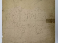 Josip Generalić, 1965, Pranje odjece (Washing the clothes), olovka na papiru (pencil on paper), 61x57 cm – Cijena na upit (Price on request)