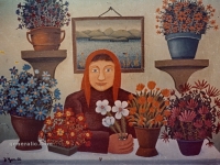 Josip Generalić, 1966, Cvjecarica (Florist), ulje na platnu (oil on canvas)