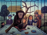 Josip Generalić, 1967, Zoološkli vrt (The ZOO), ulje na platnu (oil on canvas)