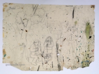 Josip Generalić, 1974, Odmor (Resting), olovka na papiru (pencil on paper), 47x66 cm – Cijena na upit (Price on request)
