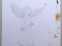 Josip Generalić, 1975, Josipa Lisac, olovka na papiru (pencil on paper), 54×51 cm – 500 eur