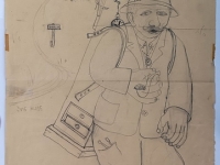 Josip Generalić, 1975, Švis made (Swiss made), olovka na papiru (pencil on paper), 135x60 cm – Cijena na upit (Price on request)