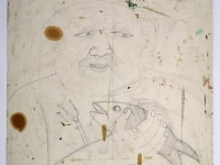 Josip Generalić, 1976, Neptun (Neptune), olovka na papiru (pencil on paper), 63×52 cm – Cijena na upit (Price on request)