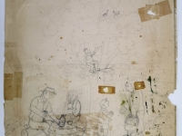 Josip Generalić, 1980, Odmor pod drvetom (Resting under the tree), olovka na papiru (pencil on paper), 75x58 cm – Cijena na upit (Price on request)
