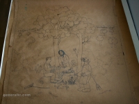 Josip Generalić, 1982, Piknik (Picnic), olovka na papiru (pencil on paper), 120×100 cm nepotpisano (unsigned) – Cijena na upit (Price on request)