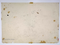 Josip Generalić, 1984, Odmor u polju (Resting in the field), olovka na papiru (pencil on paper), 48x69 cm – Cijena na upit (Price on request)